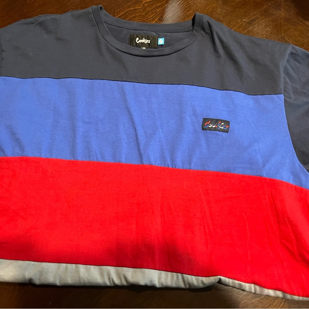 Cookies Men’s Colorblock Long Sleeve Shirt - Black/Blue/Red